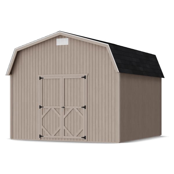 Rendering of Classic Gambrel 6' Barn Shed in assembly process ready to be painted.