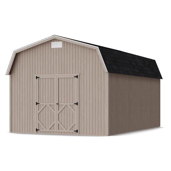 Rendering of Classic Gambrel 6' Barn Shed in assembly process ready to be painted.