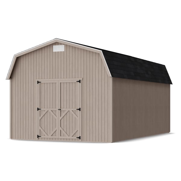 Rendering of Classic Gambrel 6' Barn Shed in assembly process ready to be painted.