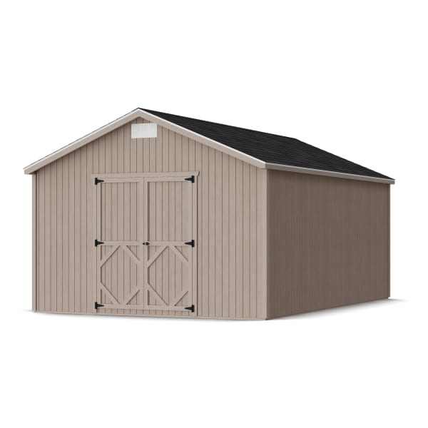 Rendering of Classic Gable Shed in assembly process ready to be painted.