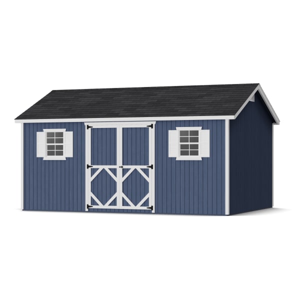 Rendering of Classic Workshop Shed with shingles and paint.