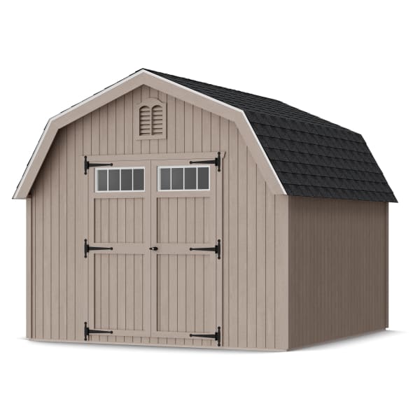 Rendering of Colonial Greenfield Barn Shed in assembly process ready to be painted.
