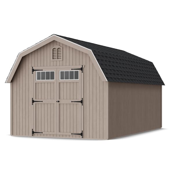 Rendering of Colonial Greenfield Barn Shed in assembly process ready to be painted.