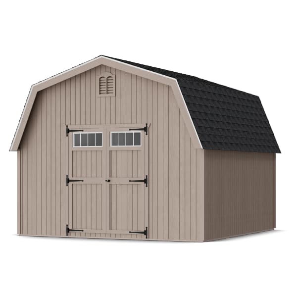Rendering of Colonial Greenfield Barn Shed in assembly process ready to be painted.