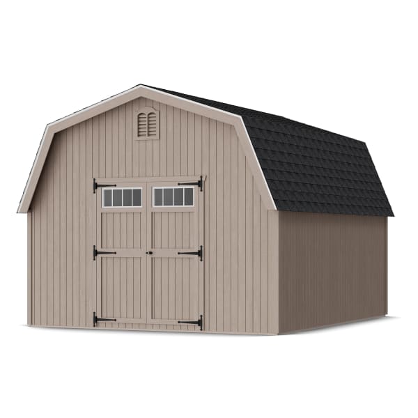 Rendering of Colonial Greenfield Barn Shed in assembly process ready to be painted.