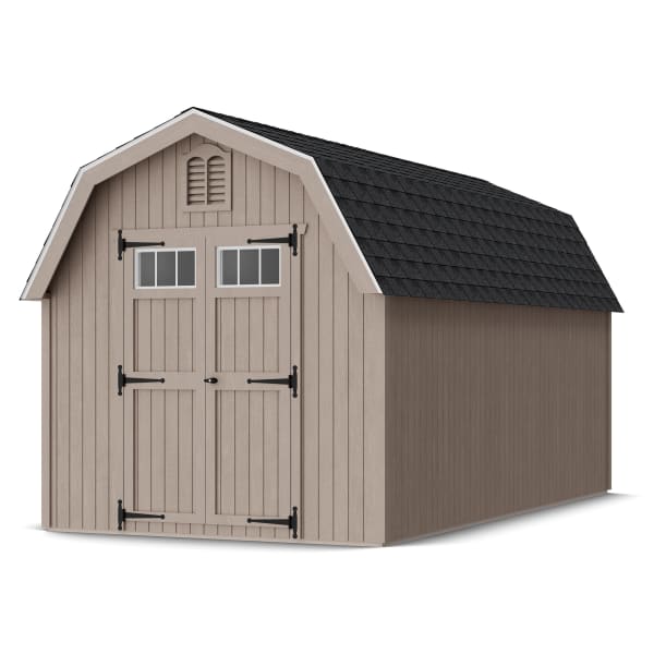 Rendering of Colonial Greenfield Barn Shed in assembly process ready to be painted.