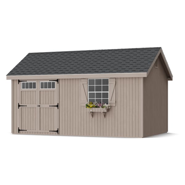 Rendering of Colonial Pinehurst Shed in assembly process ready to be painted.