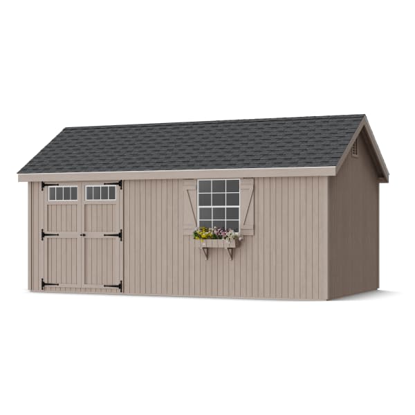 Rendering of Colonial Pinehurst Shed in assembly process ready to be painted.