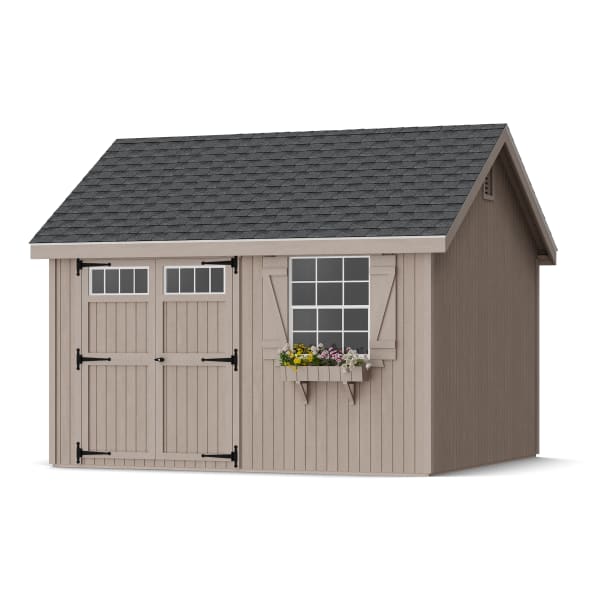 Rendering of Colonial Pinehurst Shed in assembly process ready to be painted.
