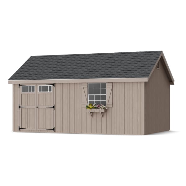 Rendering of Colonial Pinehurst Shed in assembly process ready to be painted.