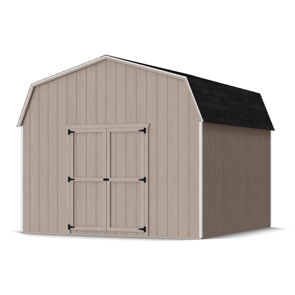 Rendering of Value Gambrel 6' Barn Shed in assembly process ready to be painted.