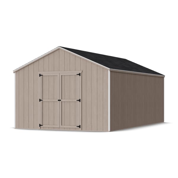 Rendering of Value Gable Shed in assembly process ready to be painted.