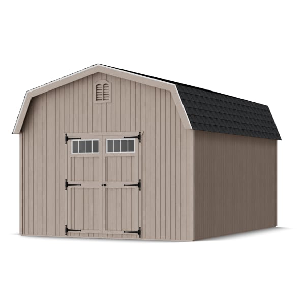 Rendering of Colonial Woodbury Barn Shed in assembly process ready to be painted.