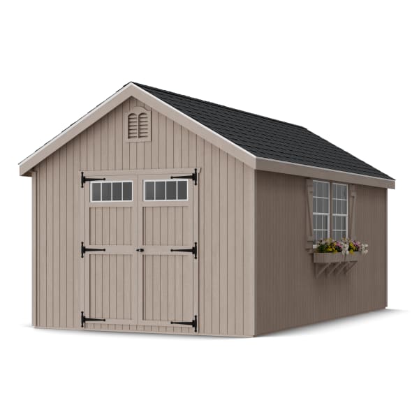 Rendering of Colonial Williamsburg Shed in assembly process ready to be painted.