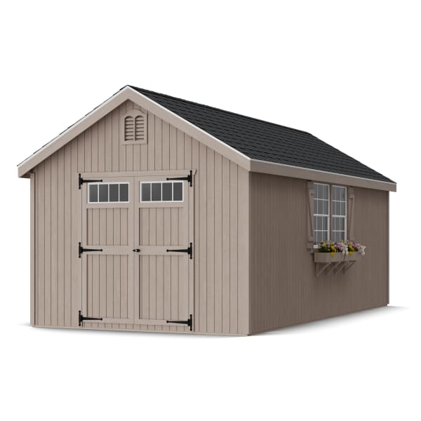 Rendering of Colonial Williamsburg Shed in assembly process ready to be painted.