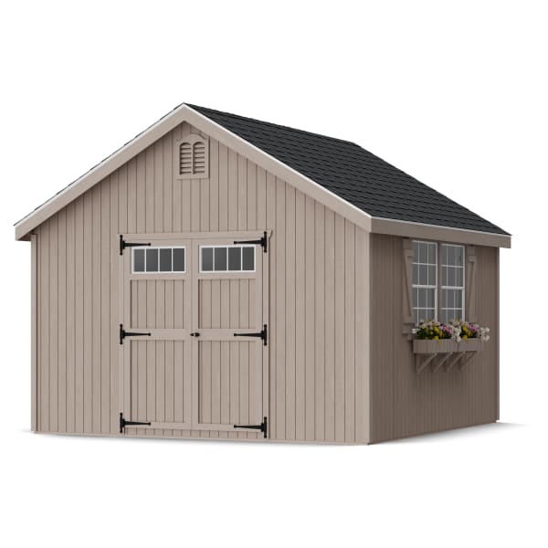 Rendering of Colonial Williamsburg Shed in assembly process ready to be painted.
