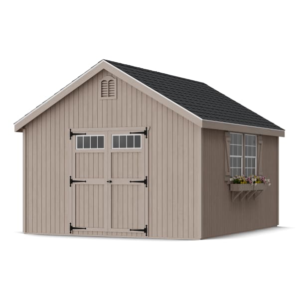 Rendering of Colonial Williamsburg Shed in assembly process ready to be painted.