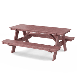 Heritage Picnic Table with Attached Benches