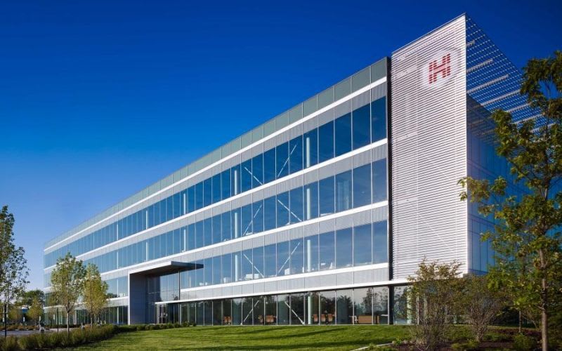 The exterior of the HUB Group headquarters during daylight.