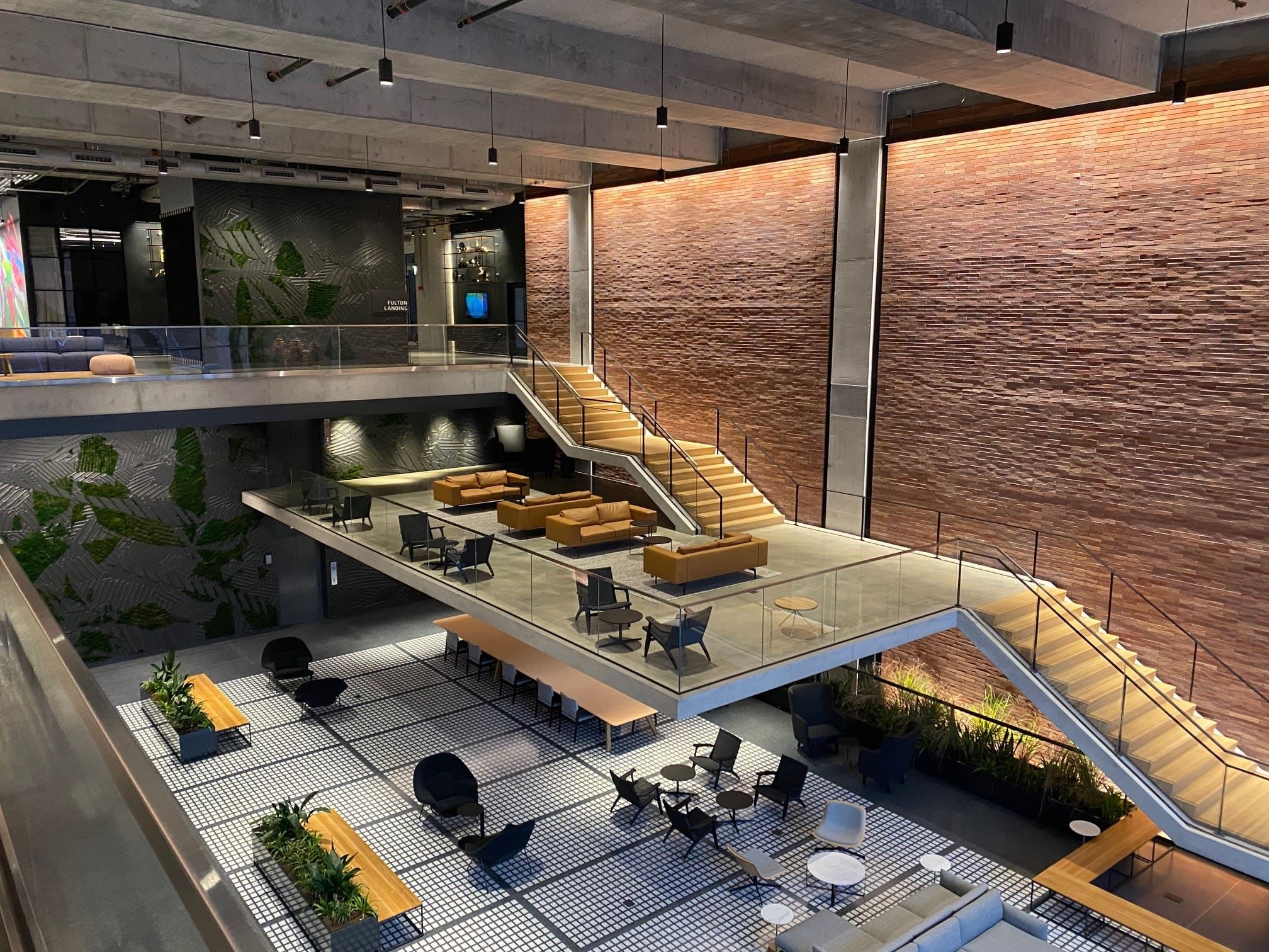 Another view from the top of the building showing multiple style of lighting.