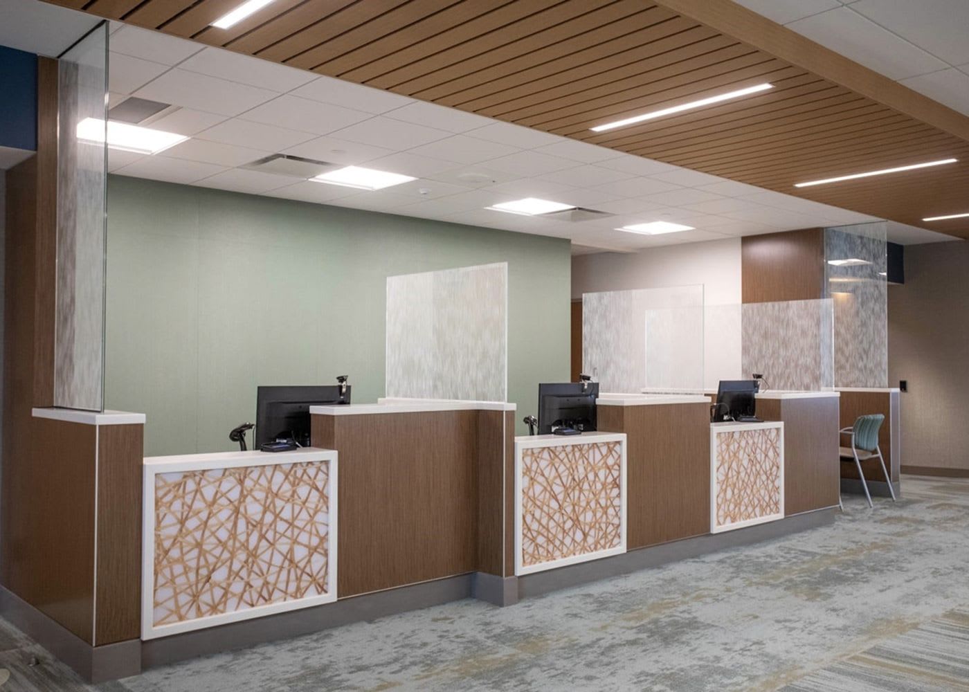 Front desks for patients to sign in for their appointment.