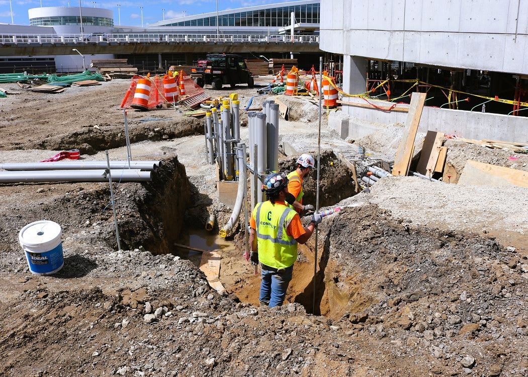 Construction of the parking garage at O'Hare.