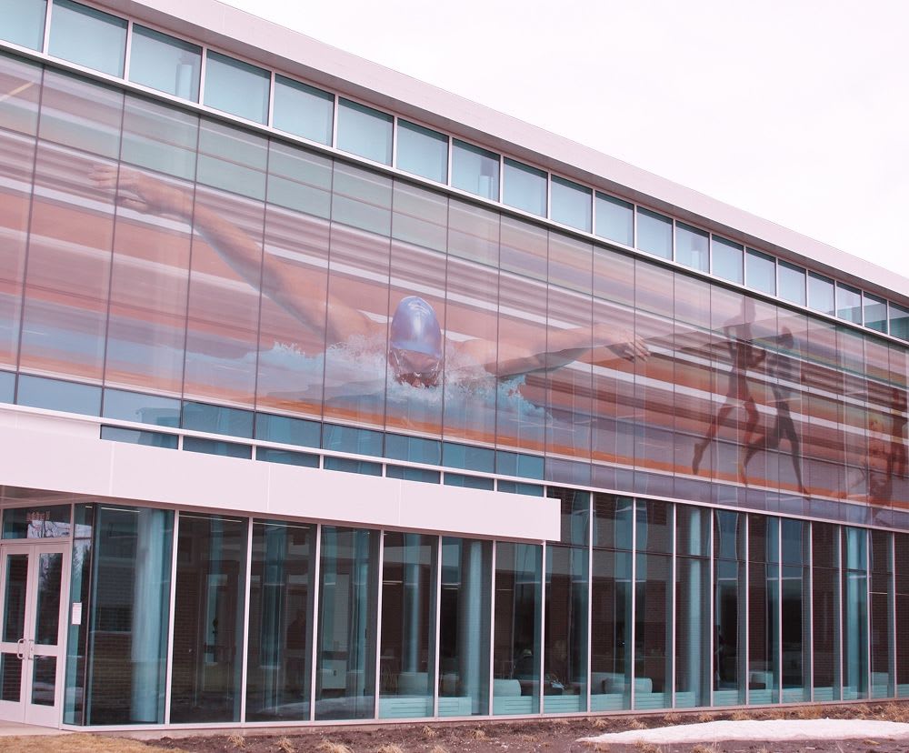 The outside view of the Health, Fitness and Campus Recreation Center.