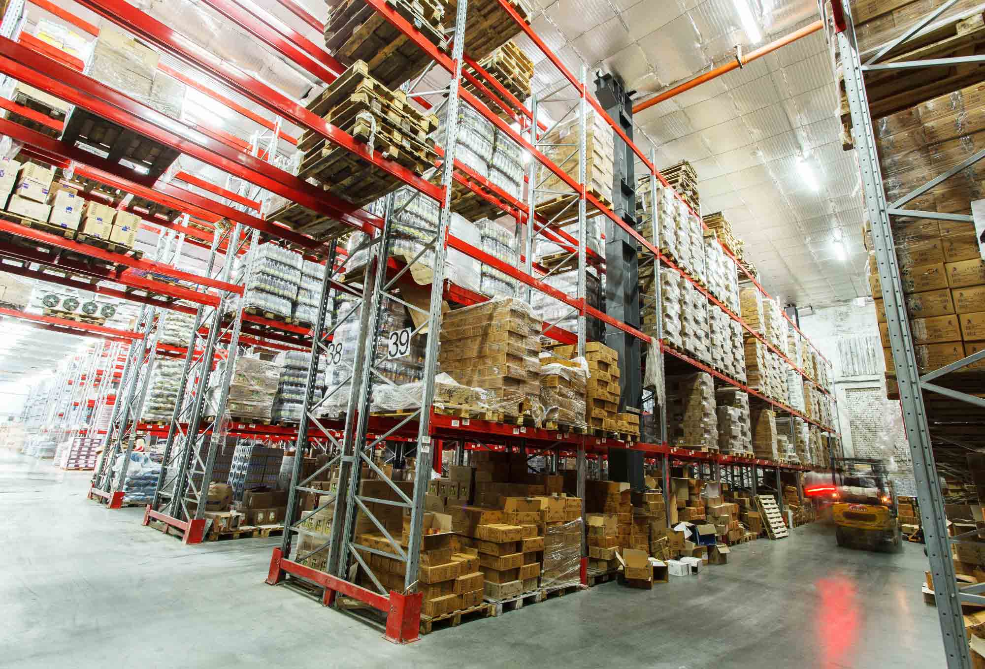 warehouse shelves