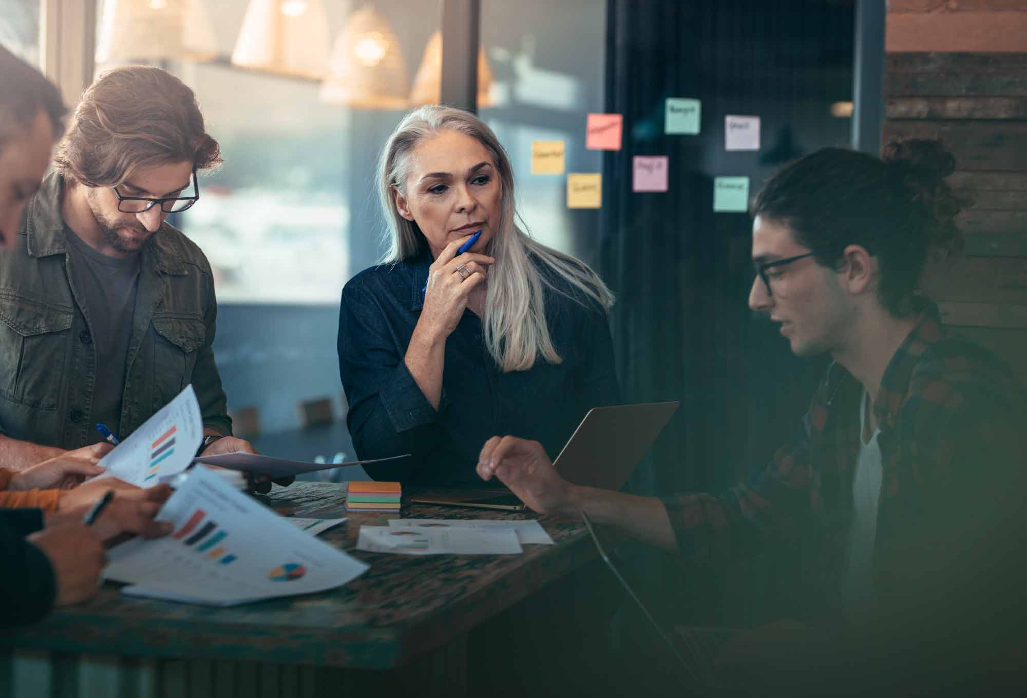 4 people in a meeting