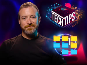 man smirking on digital red and blue background | tech tips how to organize digital files