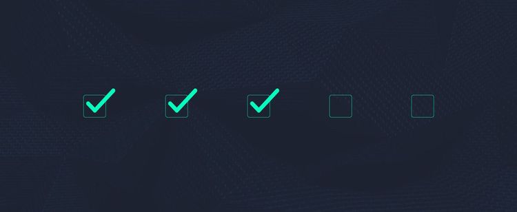 Five checkmark boxes with the three on the left ticked | vendor cybersecurity