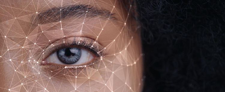 human eye with grid over it | are deepfakes illegal & do they pose a risk to your business?