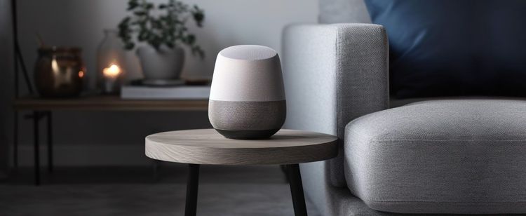 A smart-speaker on a home-table