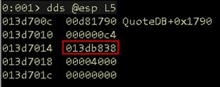 Screenshot of the pointer to the buffer