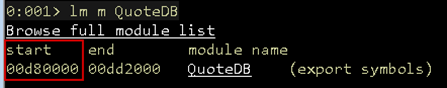 Screenshot with where to find the base address