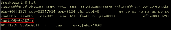 Screenshot of the case statement code block