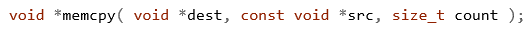 memcpy function prototype code