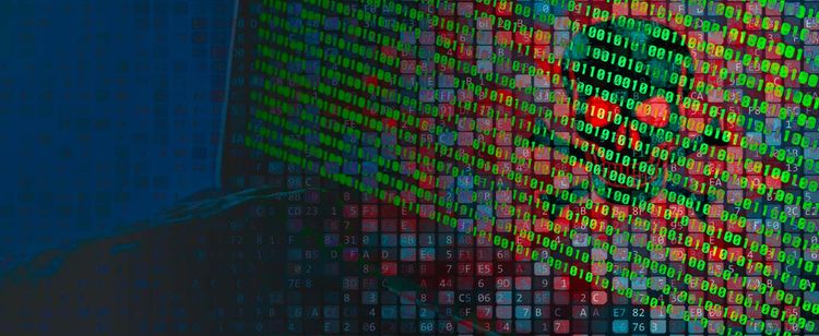 Artistic planes of colorful abstract code collide