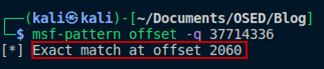 Screenshot with the exact match highlighted