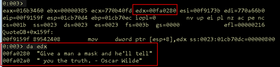 Screenshot of EDX with the quote highlighted