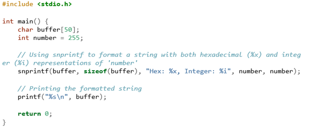 C format string example