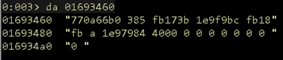 Information leak of stack addresses screenshot