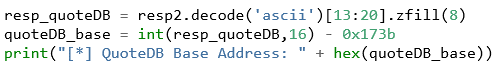 Parsing code
