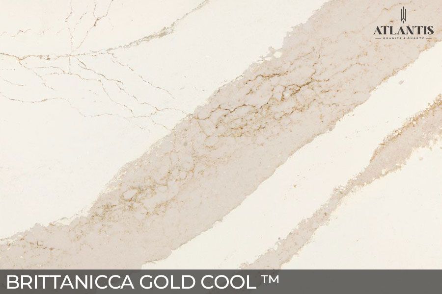 Cambria Stone Slab Quartz brittannica gold cool