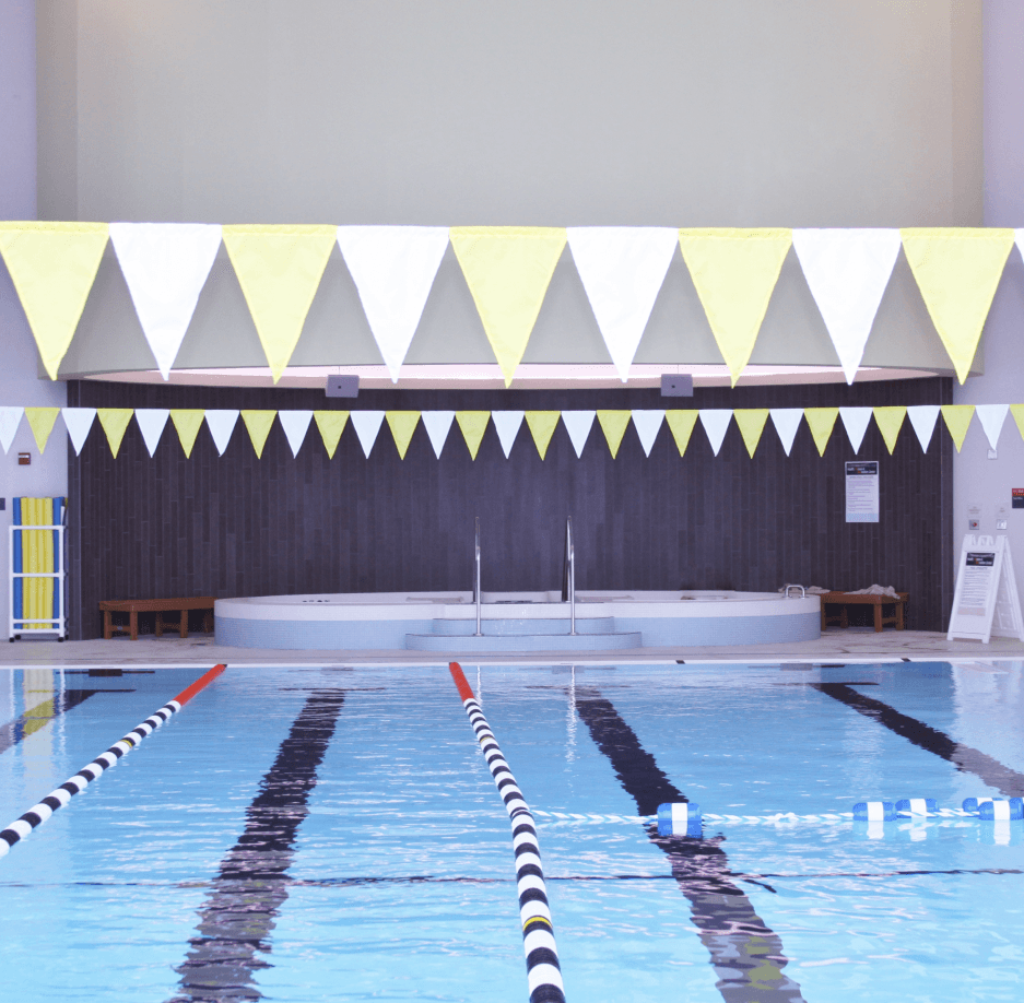 Pool lanes within the recreation center.