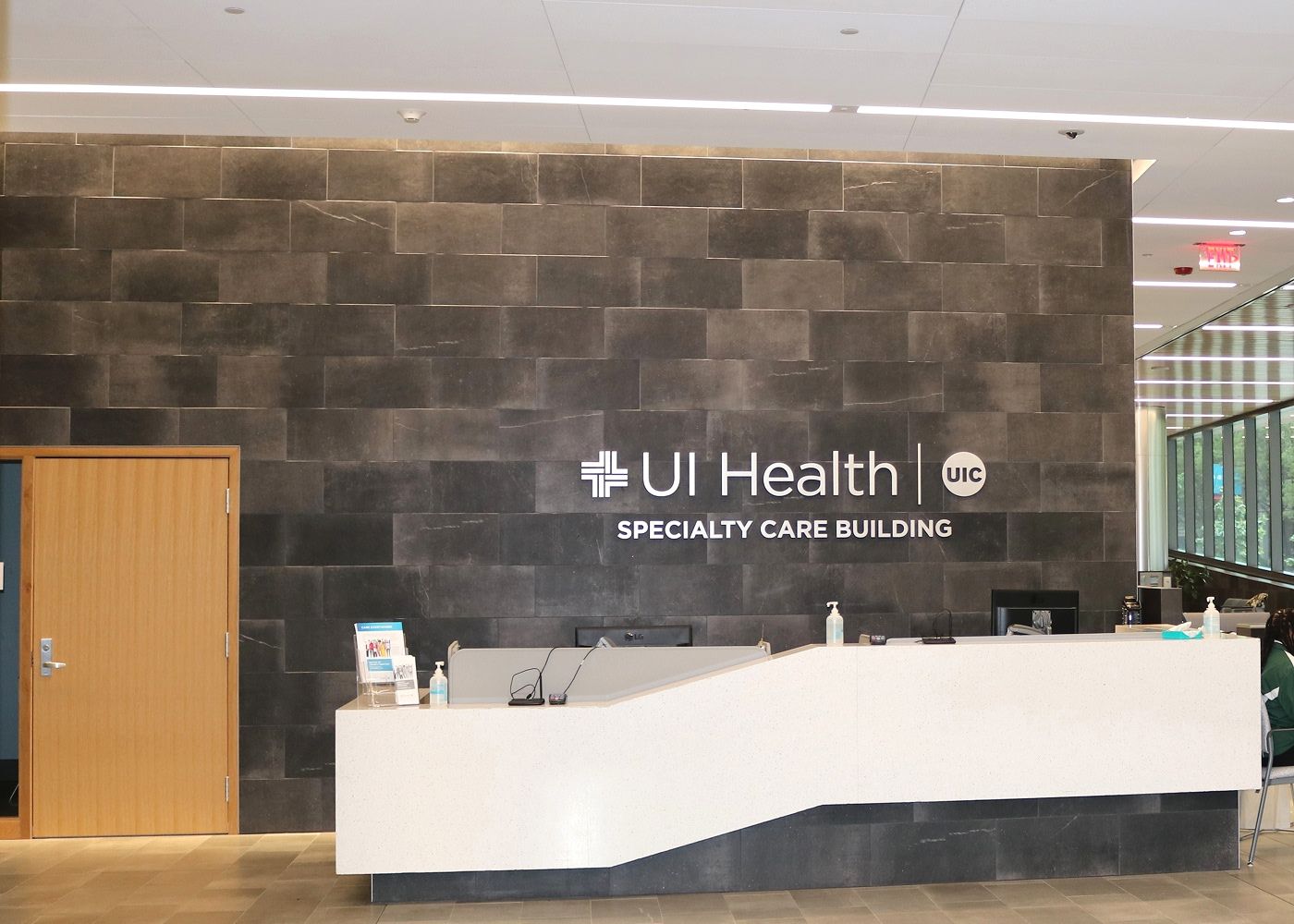 Front desk of the UI Health Specialty Care building.