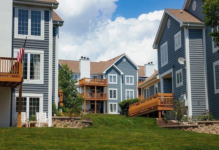 Townhomes in Geneva National Community with porches and balconies