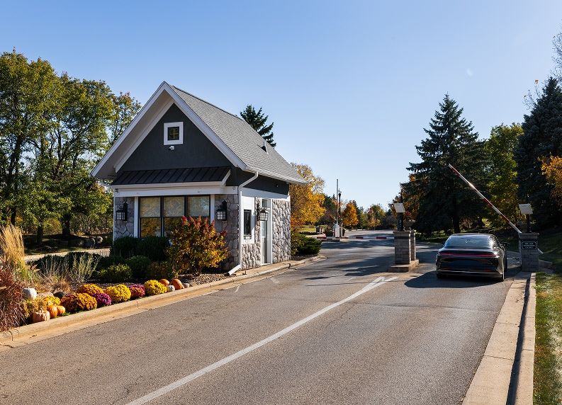 Gated community entrance with security