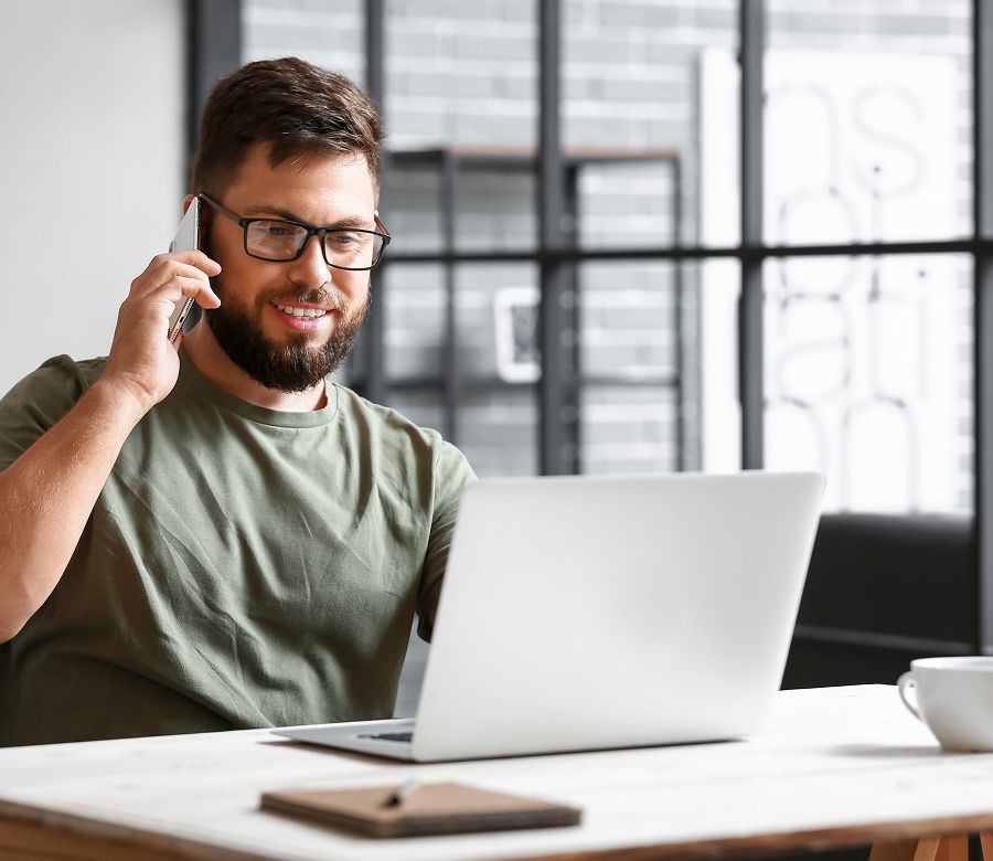 veteran exploring his career options online